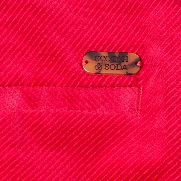 Anthropologie Scotch & Soda Daisy High Rise Straight Leg Paper Bag Red Pants Lg - Picture 8 of 11